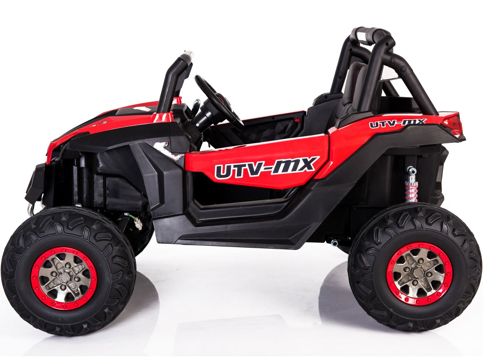 Mini MotoTec UTV 4×4 12v Red (2.4ghz RC) Two Seater Electric – Ride On Toddler✅