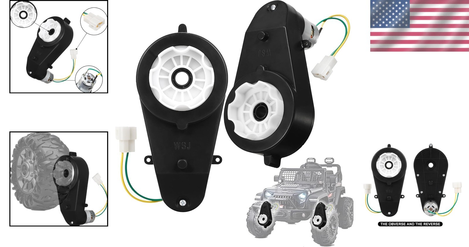 2Pcs 24V 40000RPM Kids Ride on Car Gearbox Motor Power Wheels Motor Gearbox Upgr