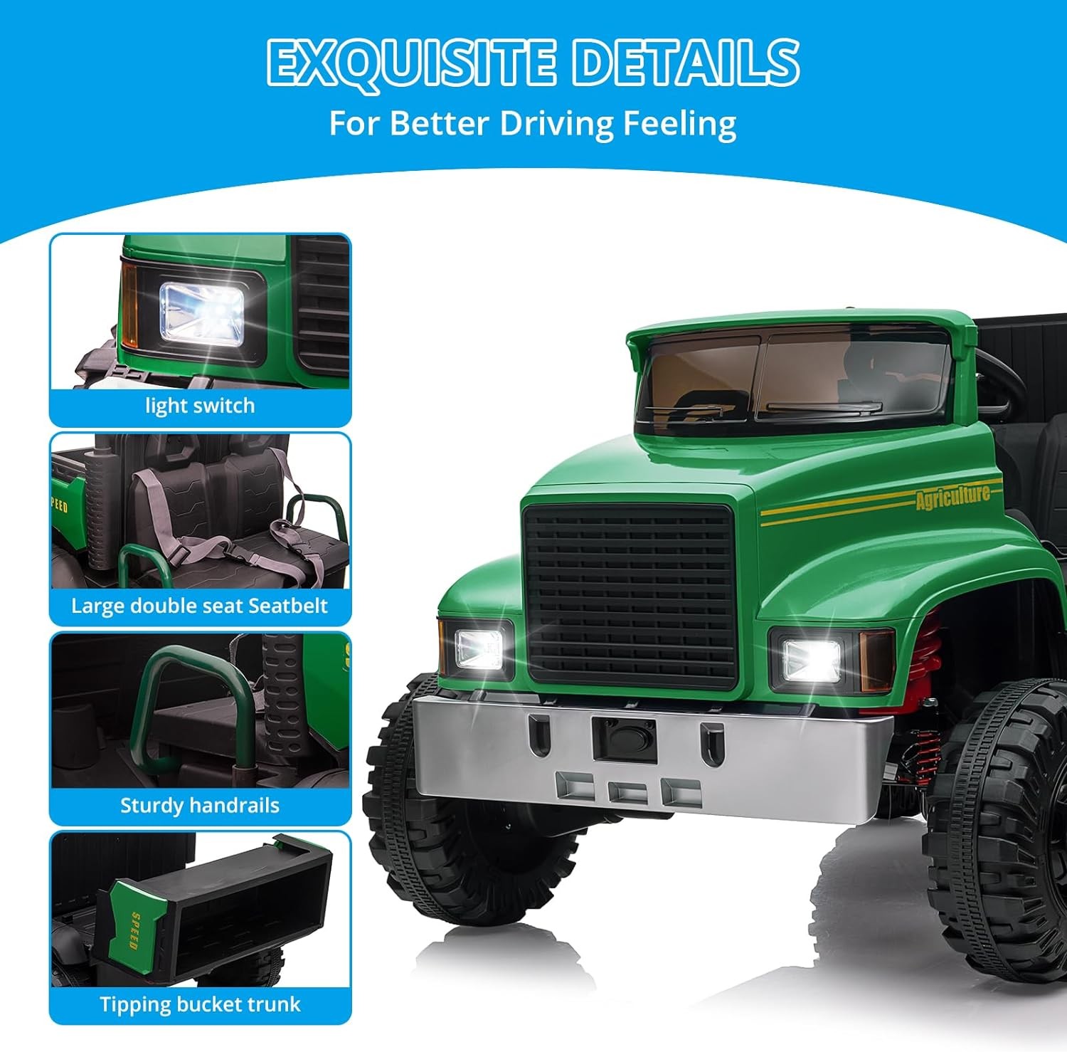 GRAVEE 24V Kids Electric Ride On Car w/ Remote 3 Speeds Music 2-Seaters USA