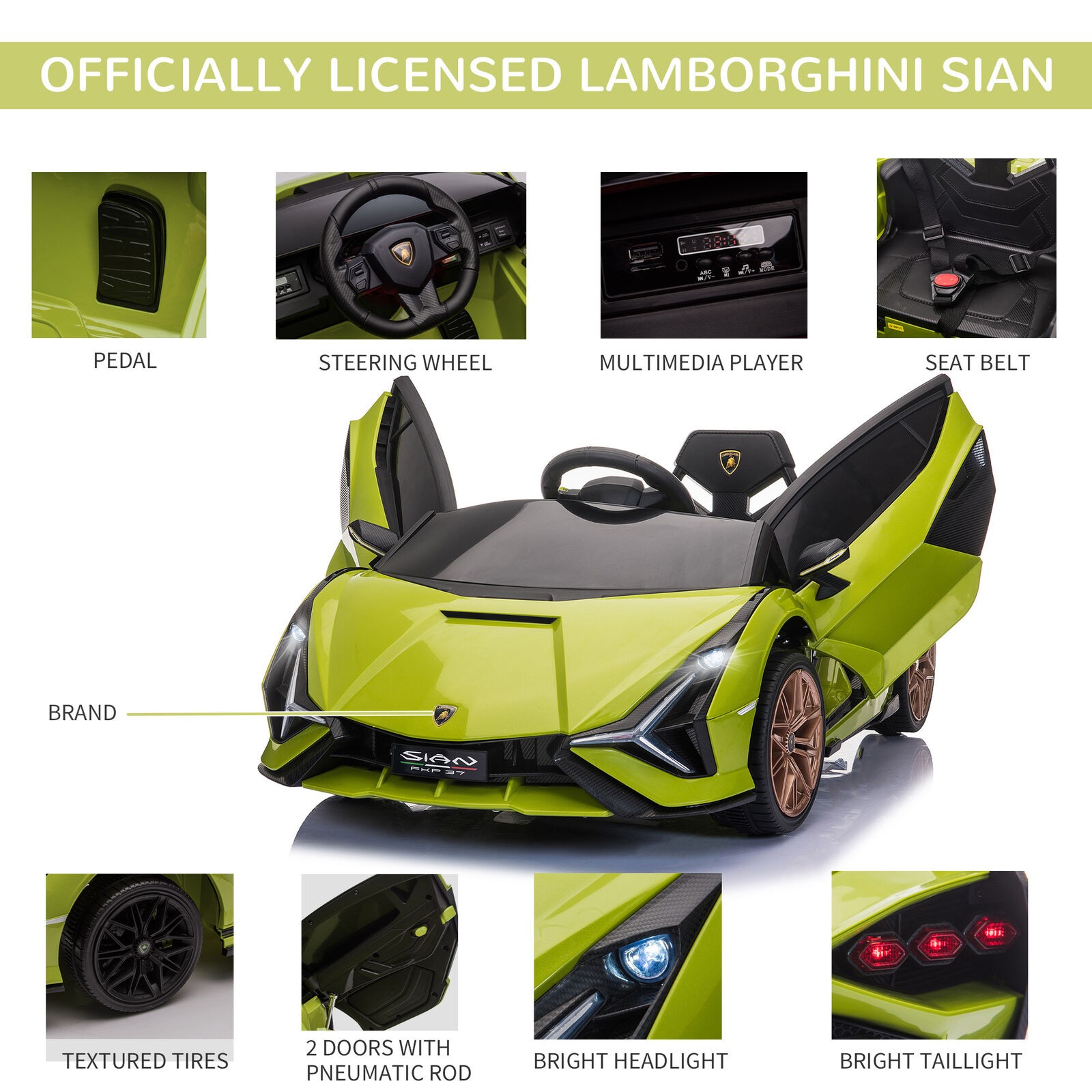 12V Electric Car for Kids 3-5 Years Toddler Ride On Toy with Remote Control