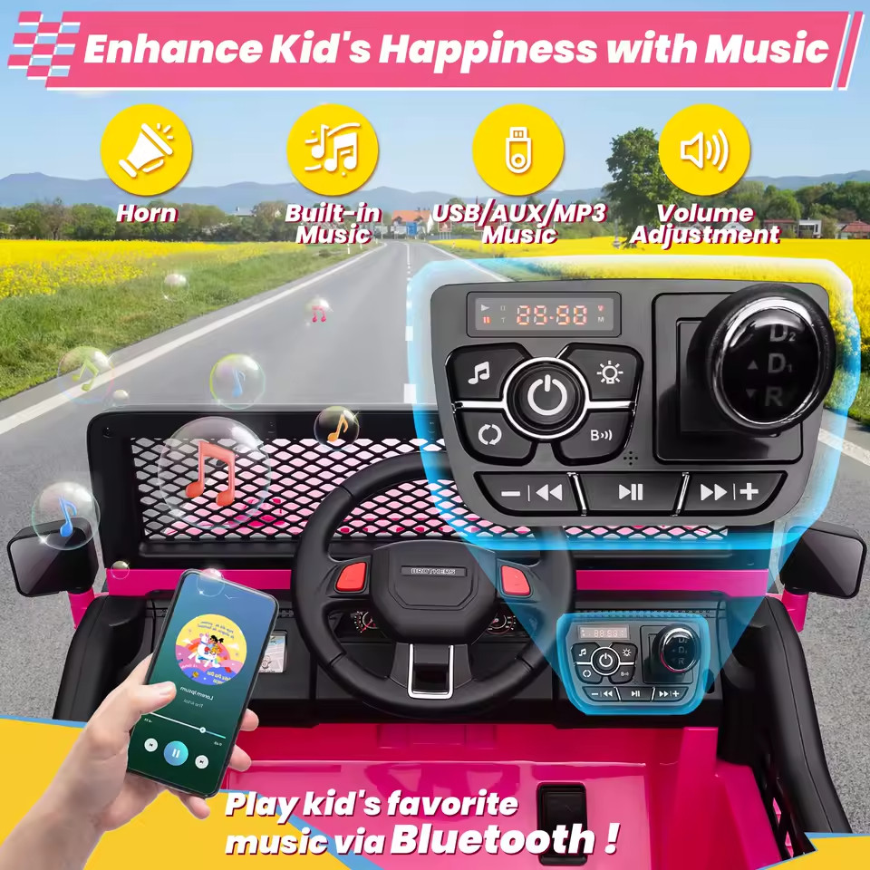 24V Ride On Toys Truck with Remote Control, 2 Seater 800W Bluetooth, electric
