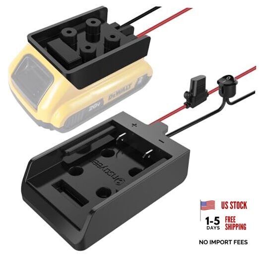 Power Wheel Adapter with Fuse & Switch, Secure Battery Adapter for 20V-1 Pack