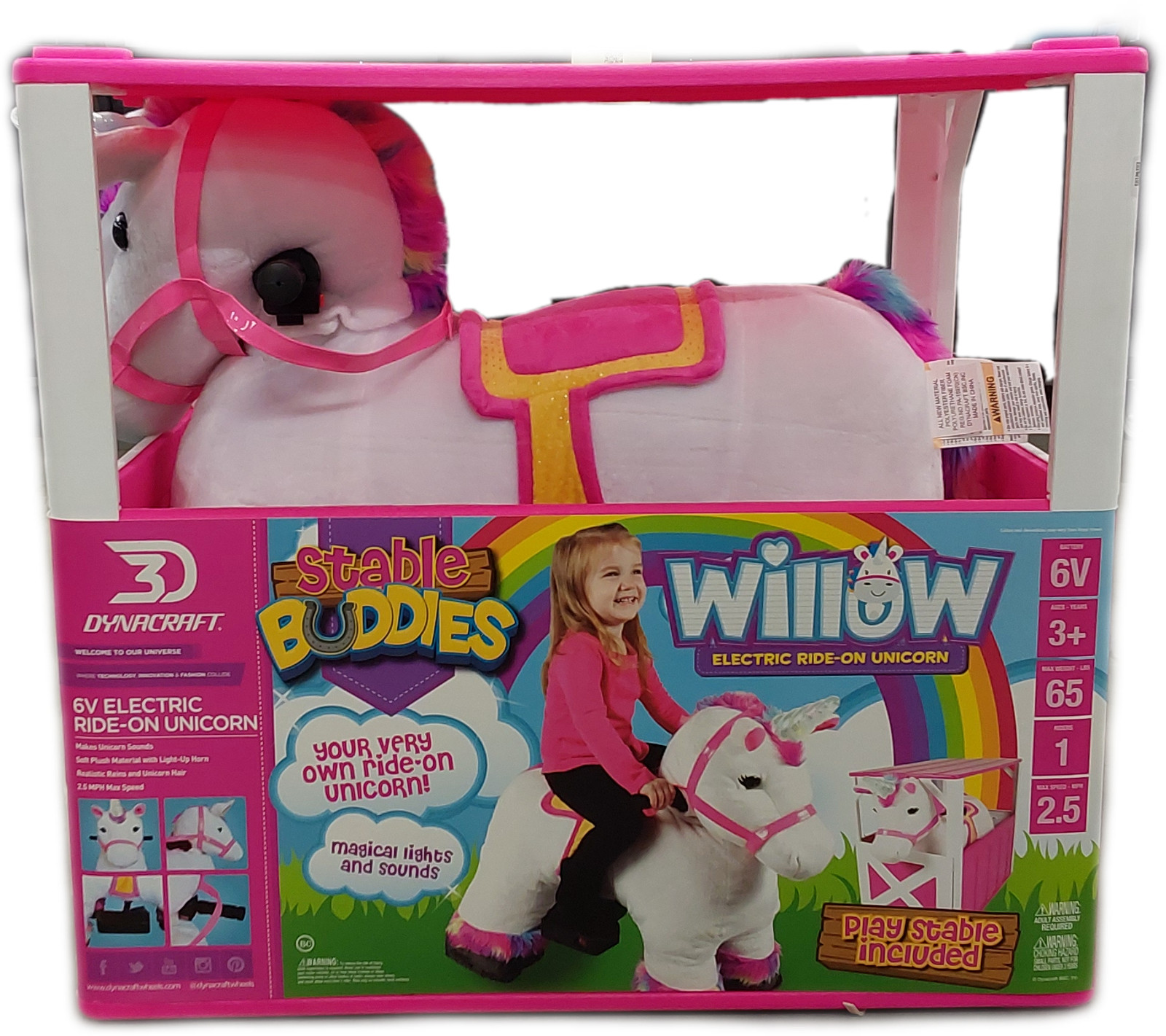 Dynacraft Stable Buddies Willow Electric Ride-On Unicorn 3-7 Years