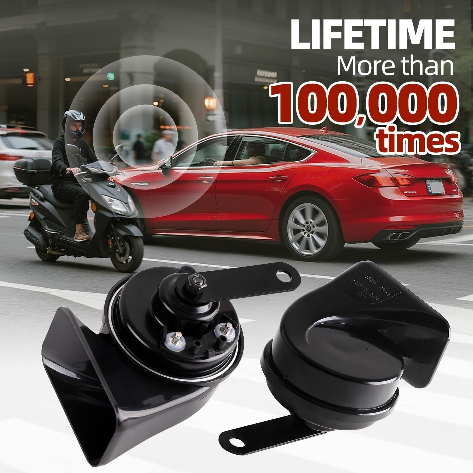 Car Horns 12v Loud [2 pack]kit – Truck Horn – Waterproof – Tweeter/Bass, Gene…