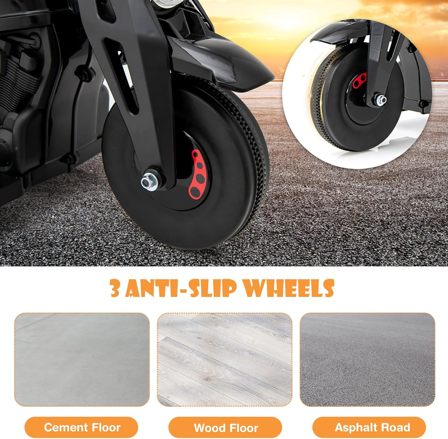 Kids Motorcycle, 6V Electric Ride on Car with Automatic Bubble Function, Foot Pe
