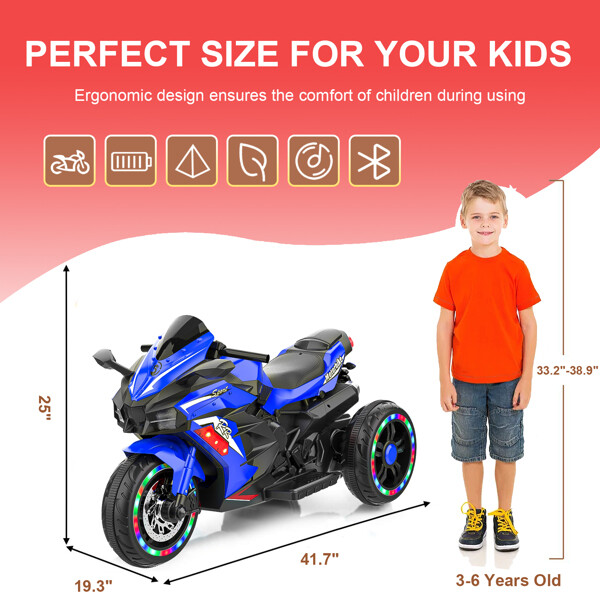 2025 Kids Ride On Dirt Bike 12V Electric Motorcycle 3 Wheels Light Music Xmas