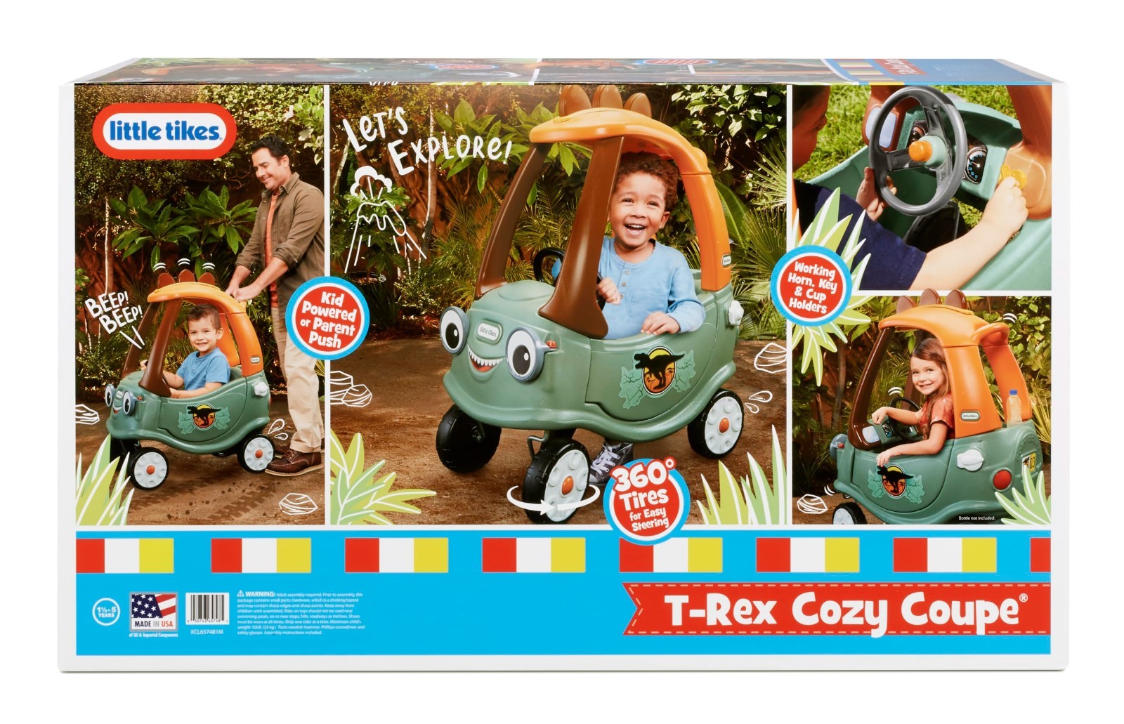 T-Rex Cozy Coupe Ride-On Toy for Kids – Fun Outdoor Vehicle, Durable Design