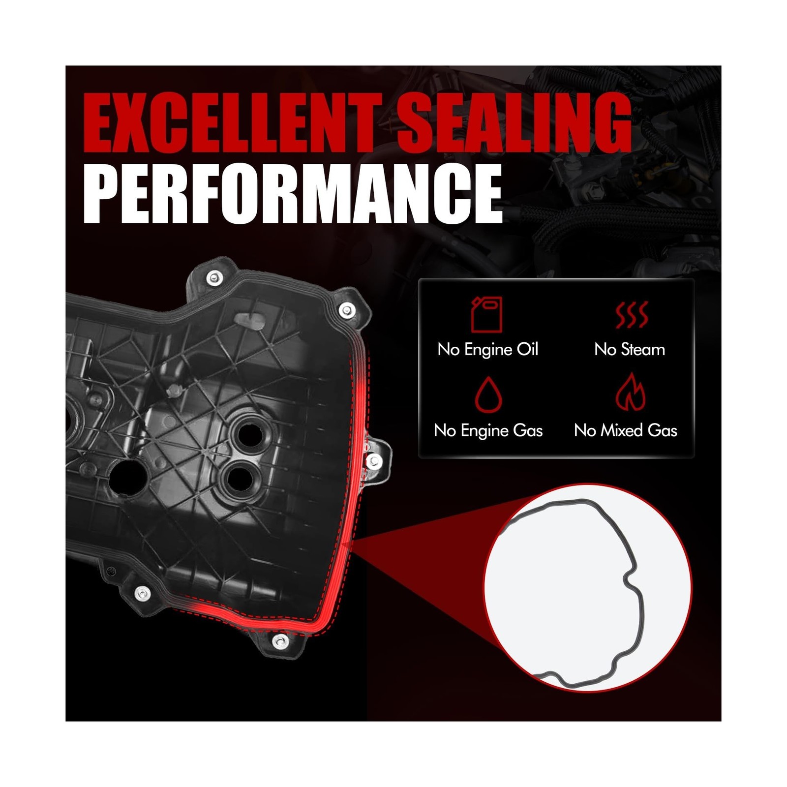MITZONE Valve Cover Set Compatible with Ford Edge Explorer F-150 Flex Mustang…