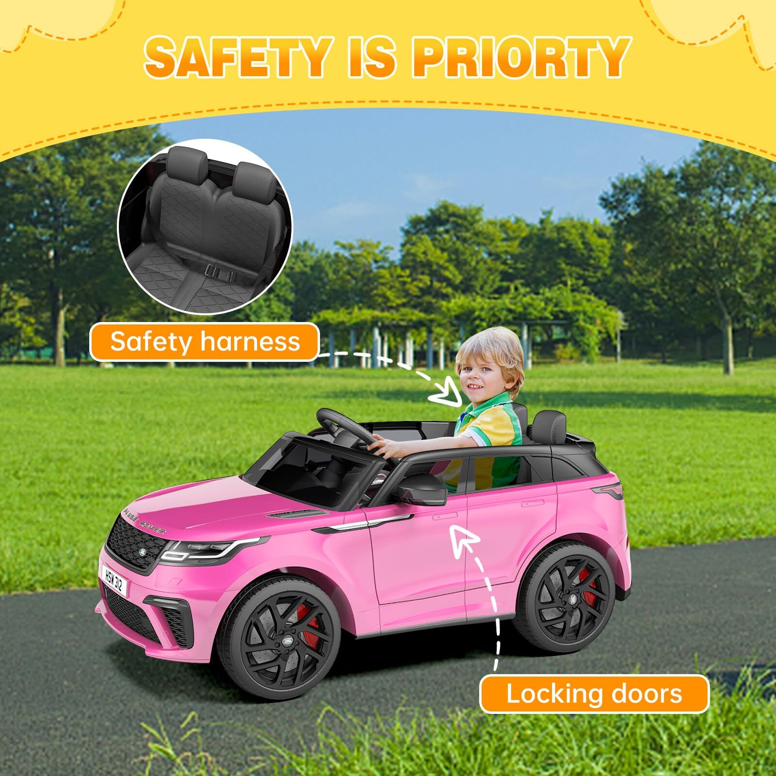🔥Kids Ride On Car with Remote Licensed Land Rover Kids Electric Car for Kids 3-