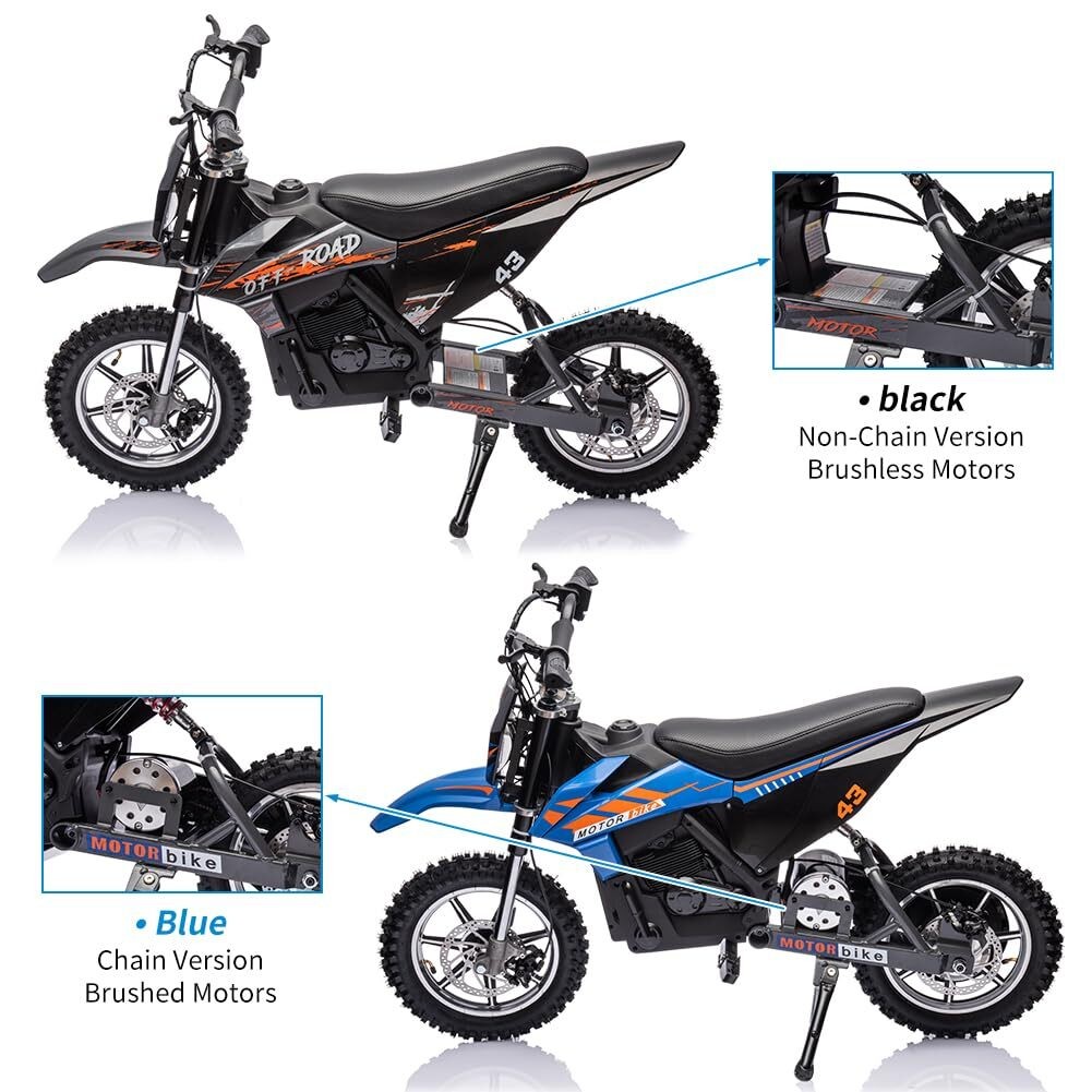 36V Kids Ride on Dirt Bike15.5MPH Fast Speed Electric Battery-Powered LED Light
