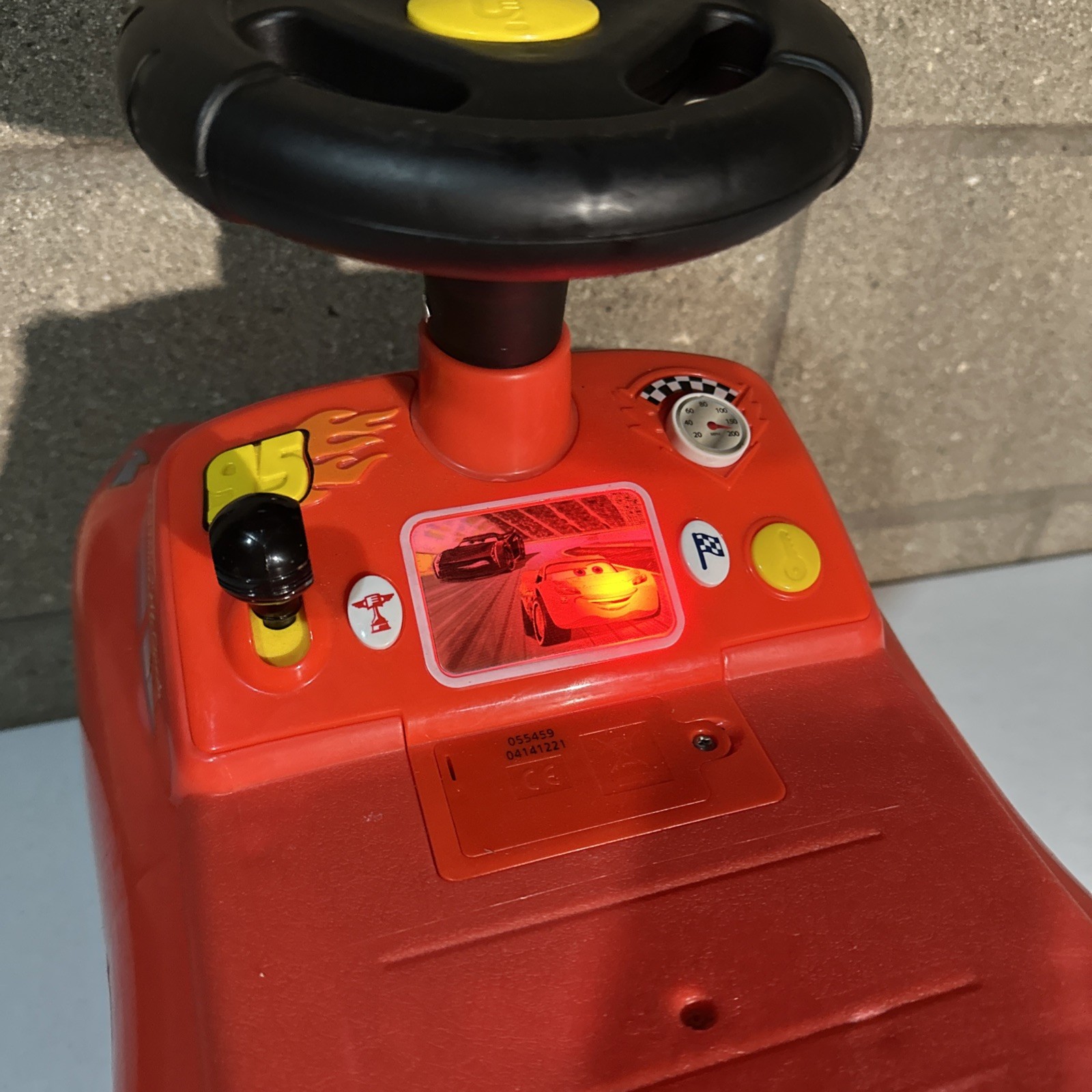 Lightning McQueen Racer Ride-On Car Toddlers Engine Sounds Music Lights Steering