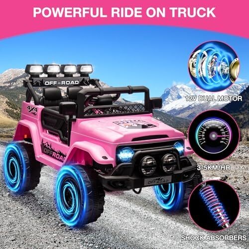 12V Electric Ride On Truck Car Toys w/Remote Control 3 Speed Music for Kids Xmas