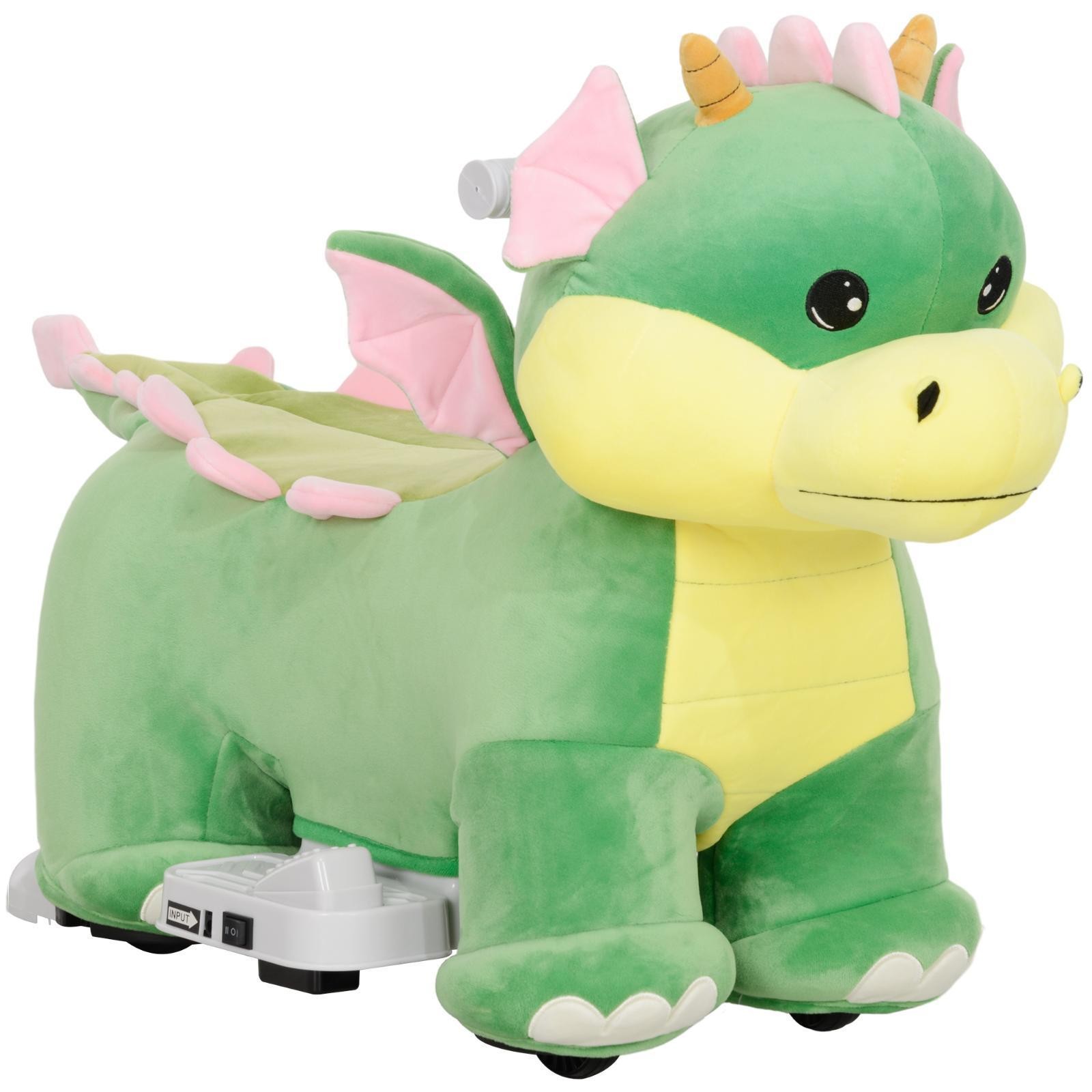 Triceratops Battery Powered Ride-on Animal Car Soft Seat Music PU Wheels for