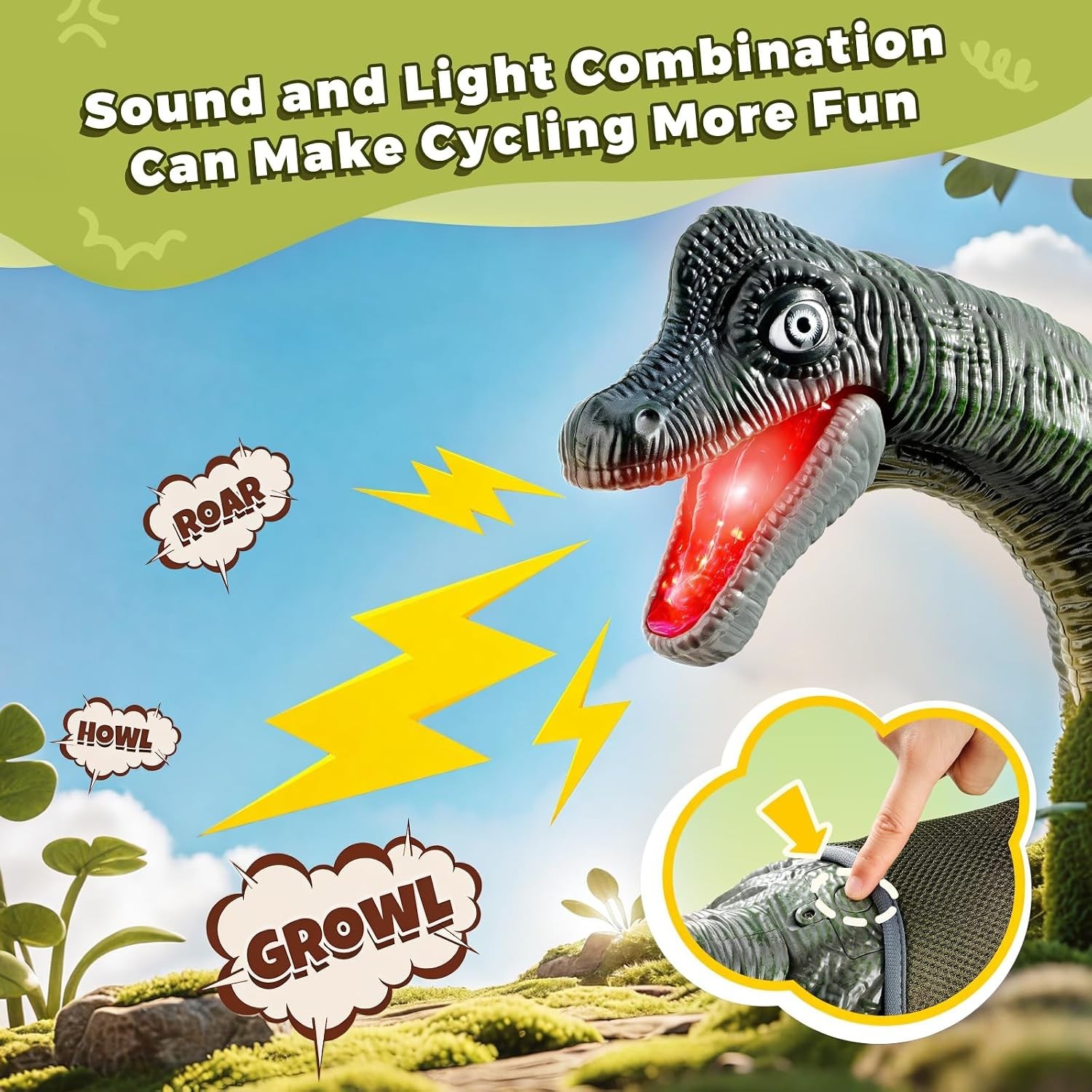 Realistic Brachiosaurus Ride-On Toy for Kids – Sound & Light Effects Included