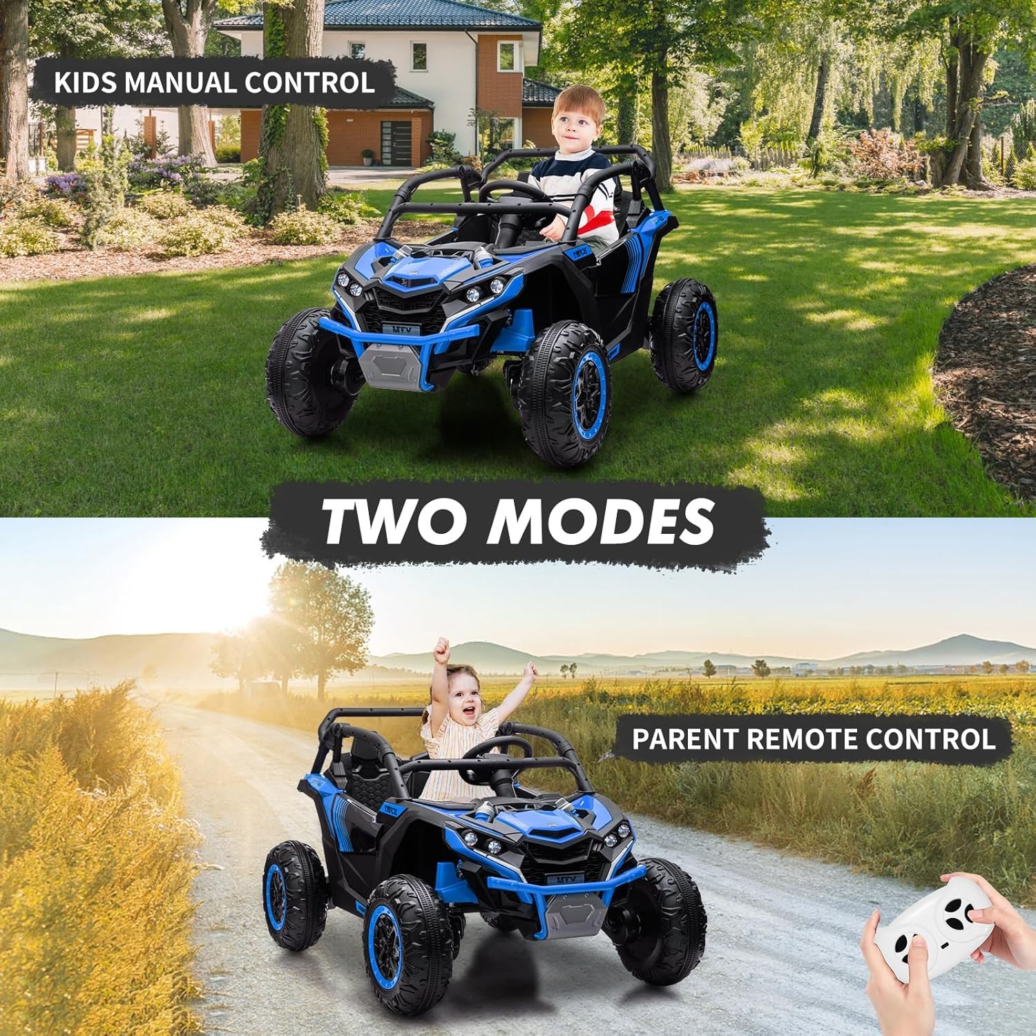 24V Ride On UTV Car for Kids,2 Seater 4WD Electric Toy Truck with Remote Control