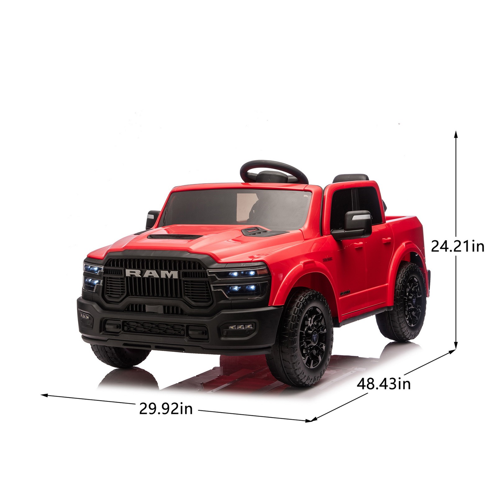 24V 160W Licensed Dodge RAM 2500 2-Seater Ride On Truck Car 4-Wheel Suspension