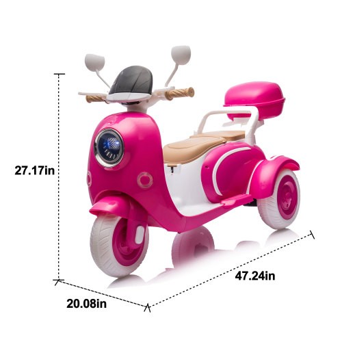 12V 2 Seater Kids Ride on ElecMotorcycle w/ Music Bluetooth LED & Large Trunk