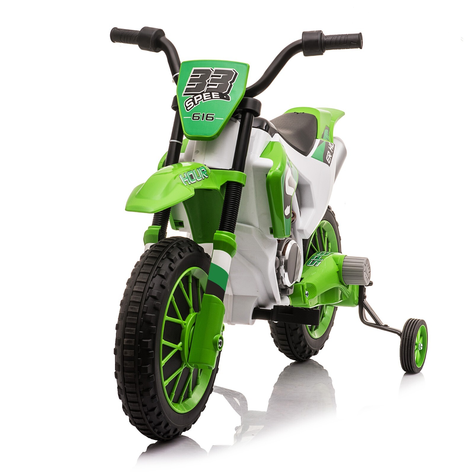 TOBBI 12V Electric Motorcycle for Kids, Motorized Vehicles w/ Training Wheels