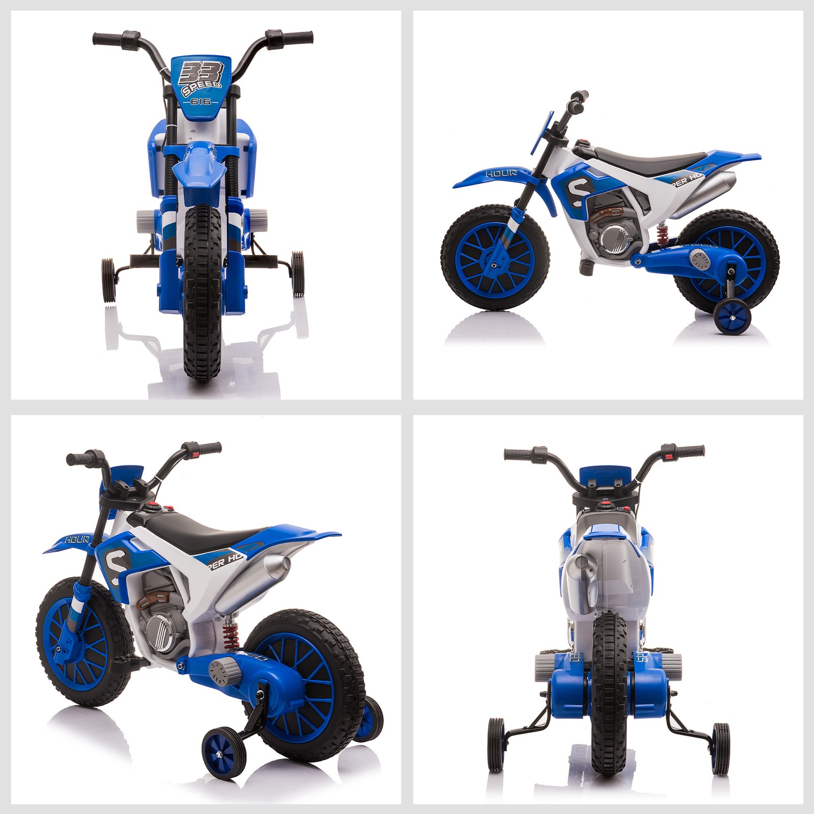 12V Kids Motorcycle Off Road Electric Motor Bike, Blue