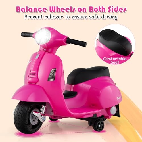 Licensed Vespa Kids Motorcycle by , 6V Battery Powered Motorbike for Pink