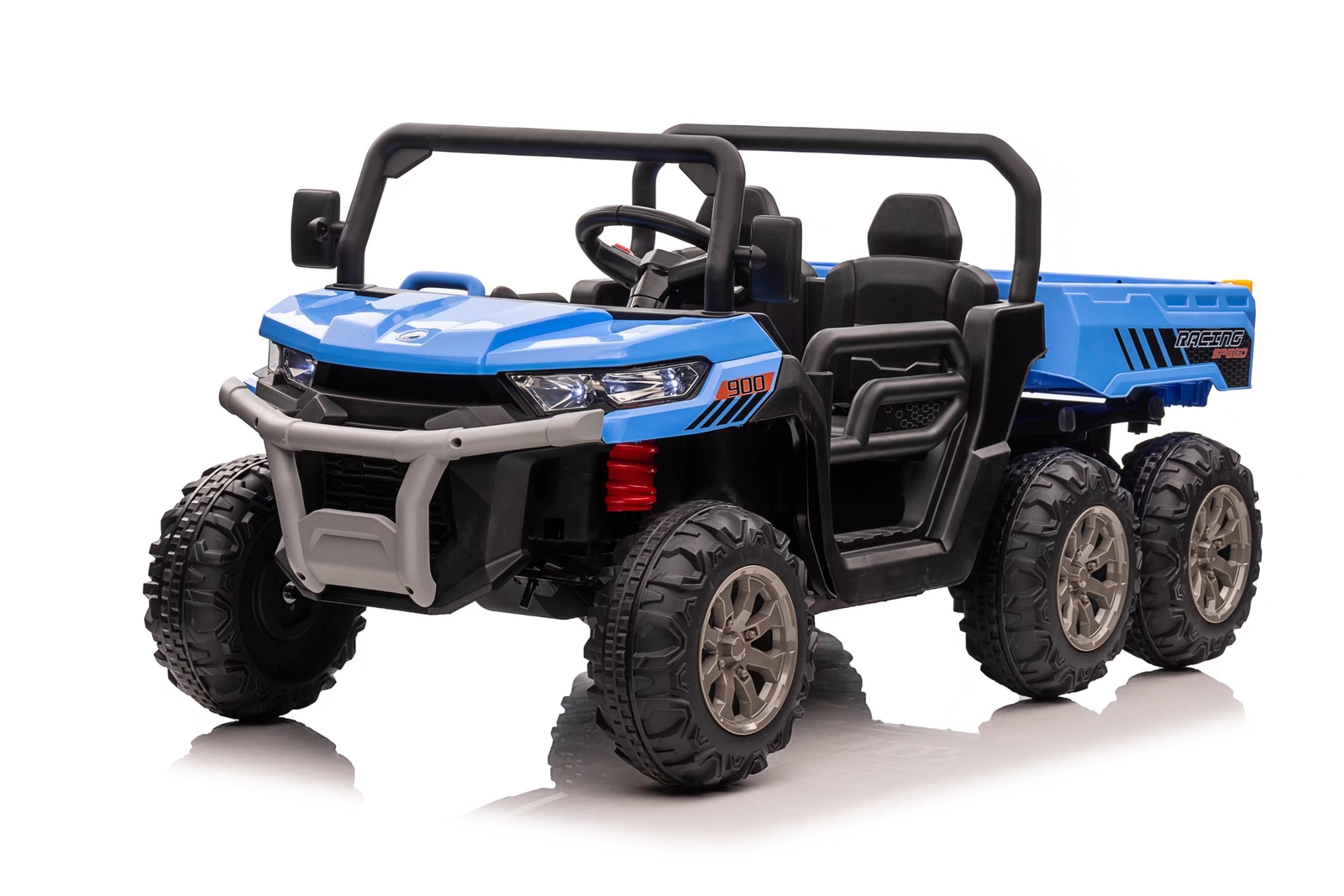 24V Powered Kid Ride On Dump Truck Toys 2 Seat Electric Dump Bed Truck 6 Wheels