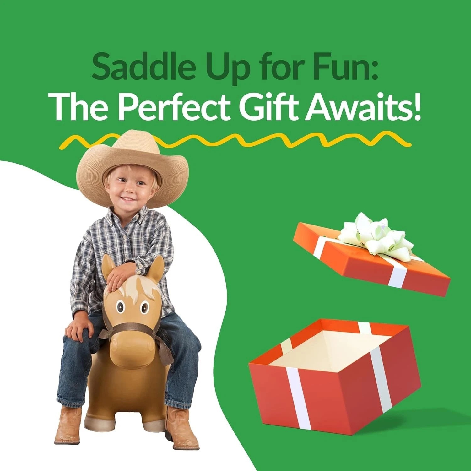 Safe & Fun Lil’ Bucker Bouncy Horse – Ride-On Rodeo Toy for Toddlers, Ages 18M+