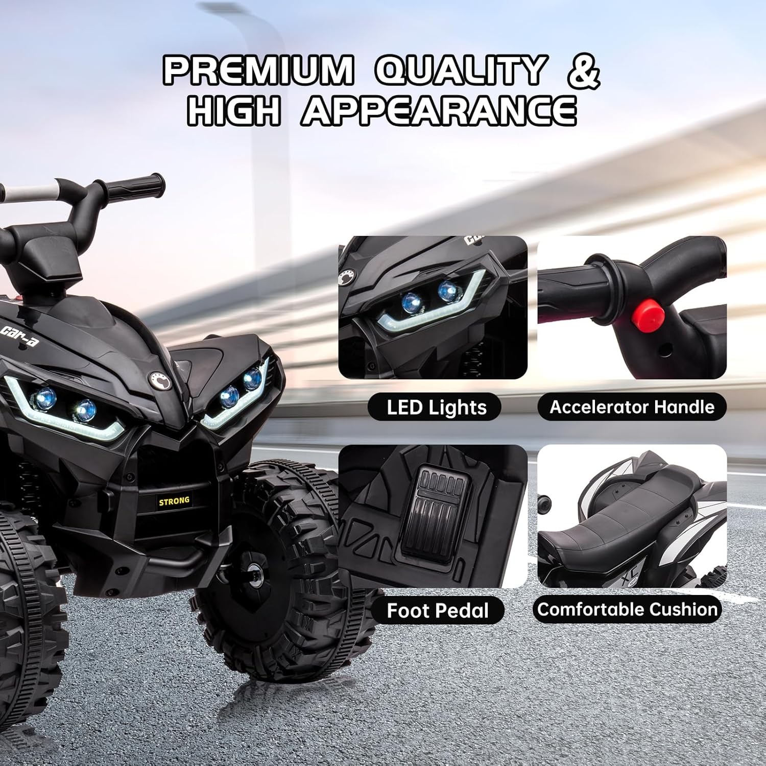 Garvee 12V Kids Ride On Car,4 Wheeler ATV Electric Vehicle Toy for Boys Girls