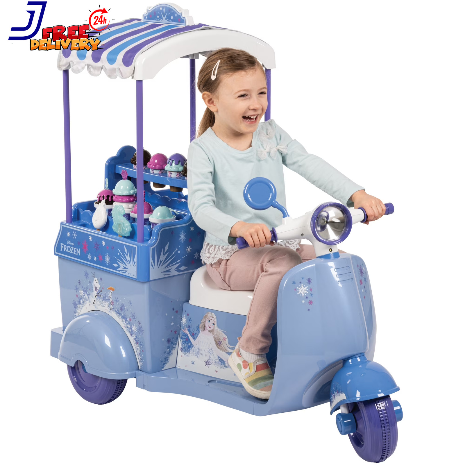 6V Frozen Ice Cream Cart Battery Ride-On Toy Ice Cream Toys FREE SHIPPING