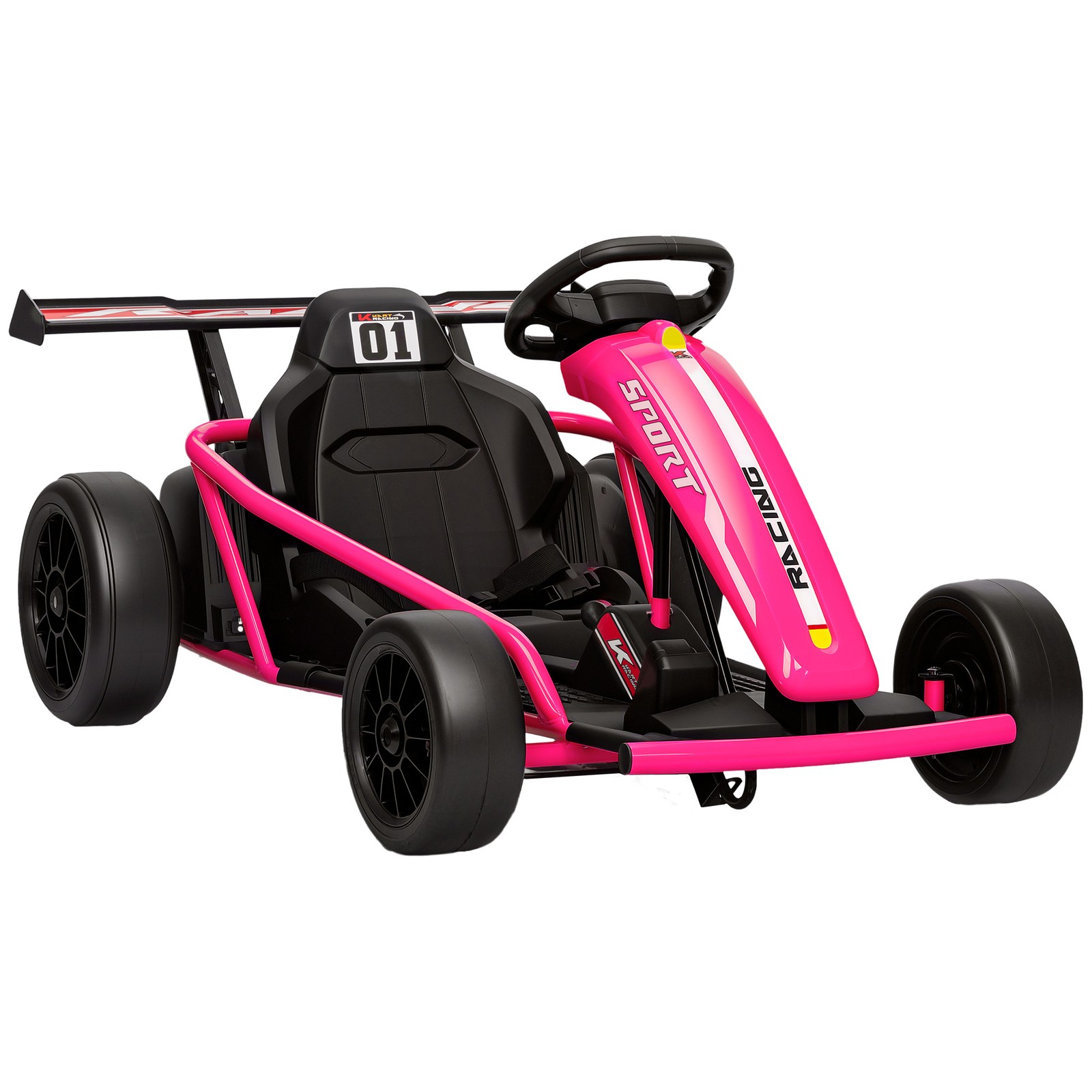 24V 8.1 MPH Electric Drift Kart for Kids with Dual Motors, Pink