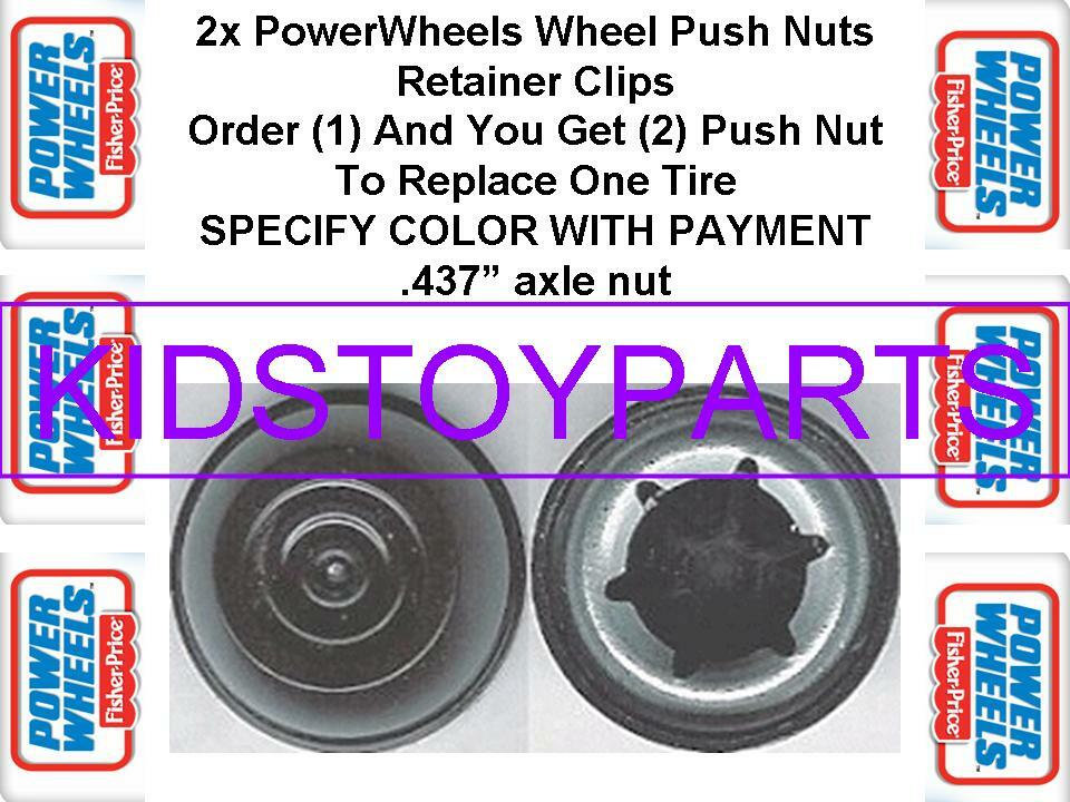2X Black Push Axle Nut – Power Wheels 0801-0226 .437 Retainer Axle Wheel Caps