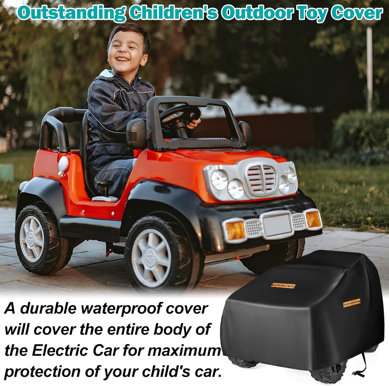 Kids Ride on Car Cover,Large Power Wheels Cover Waterproof,Heavy Duty 420D Unive