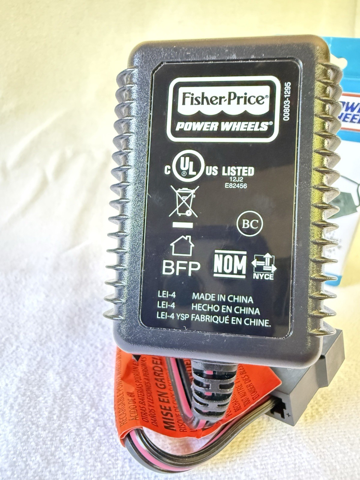 NEW OEM Power Wheels Fisher-Price 6V Blue Battery Charger P6829 00801-1483