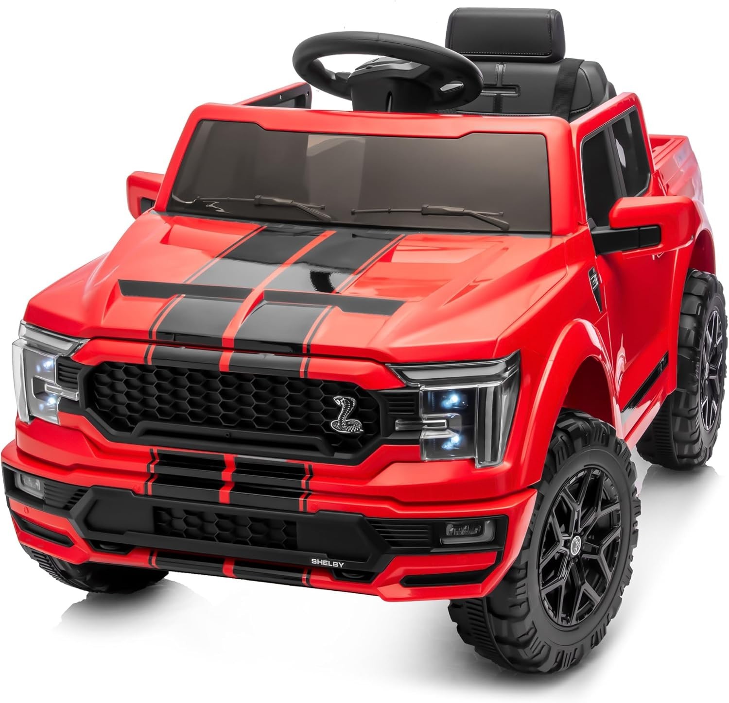 Hikiddo Licensed Ford Shelby F-150 Kids Ride on Car Truck, 12V Toddler Electric