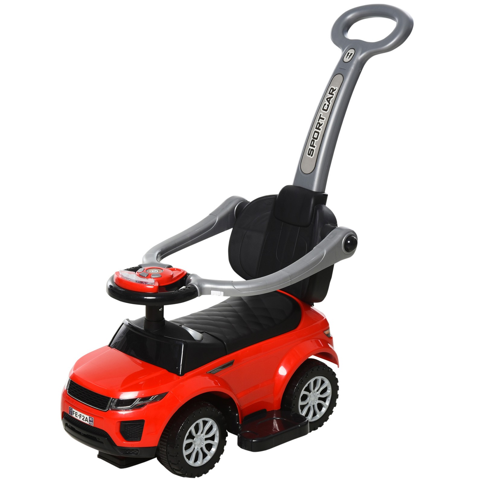 2-in-1 Toddler Push Car with Horn, Music & Lights, Ride On Toy for Ages 1-3