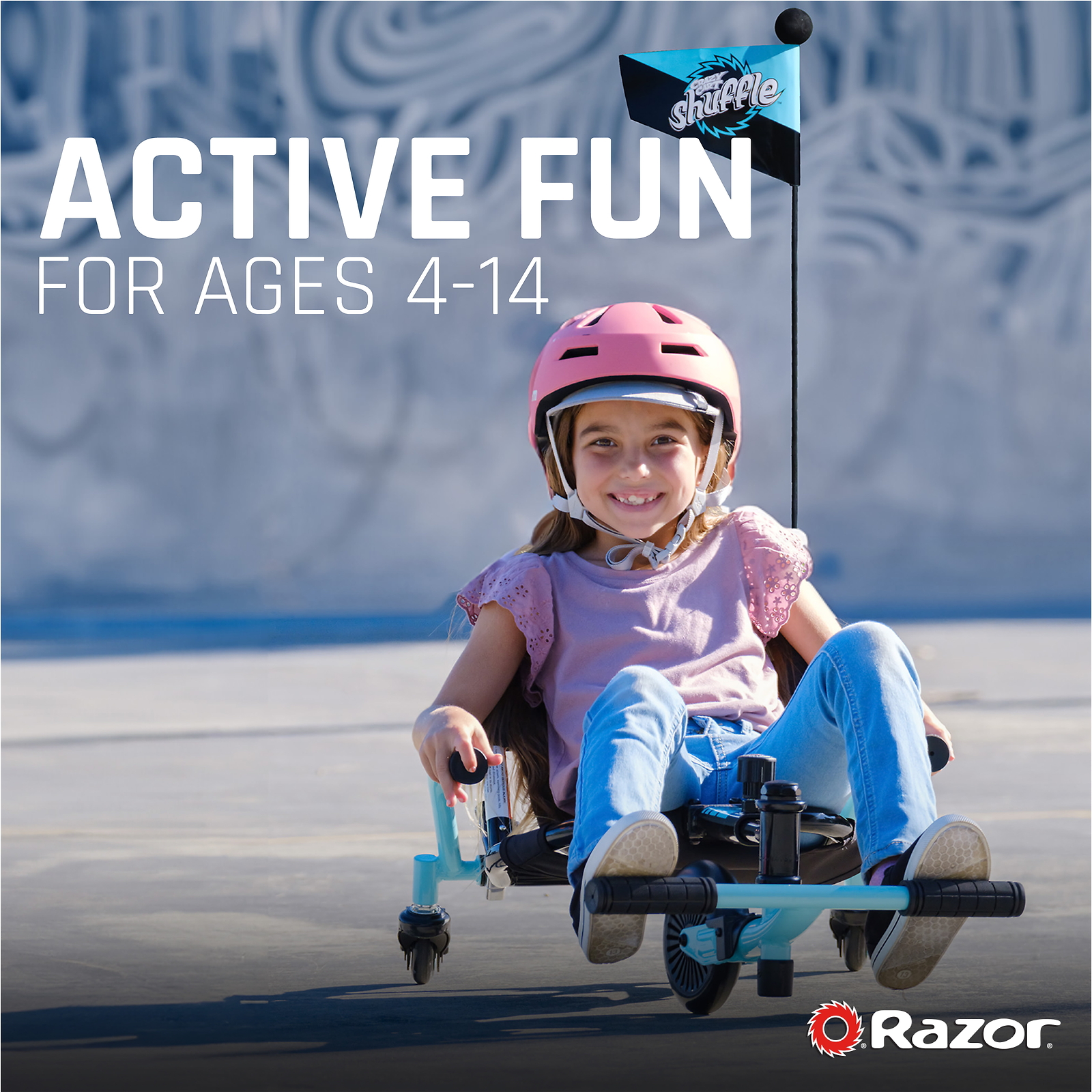 Crazy Cart Kid Powered Drifting Go Kart Ride On for Ages 4+ Adjustable Frame
