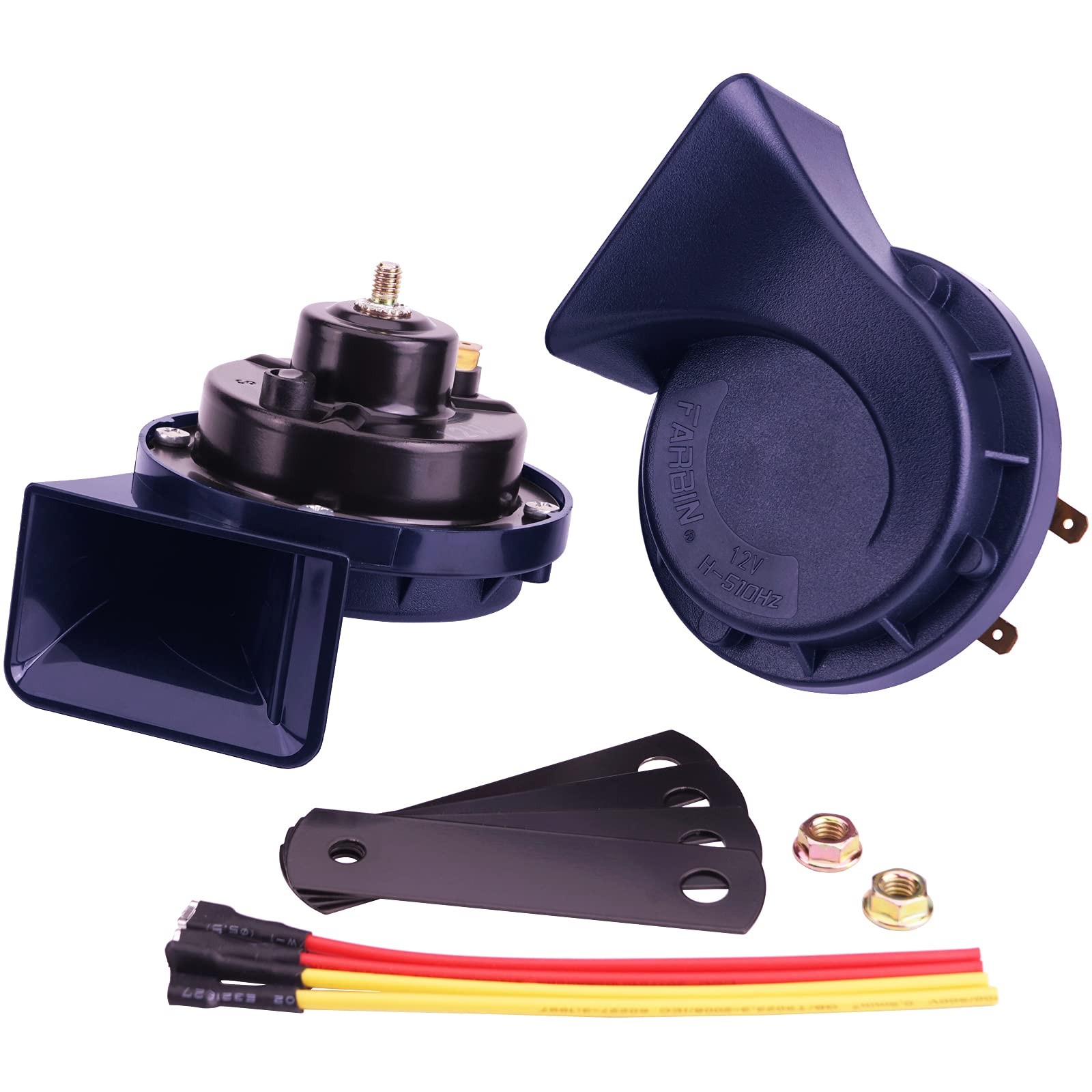 Blue Electric Motohorn,12V Train Horn for Car 130dB,Super Loud Horn for Truck,Du
