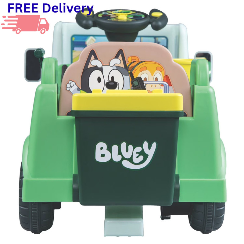 Bluey 6V Garbage Truck Ride-On Kids Electric Vehicle Toy w/ Dump Function