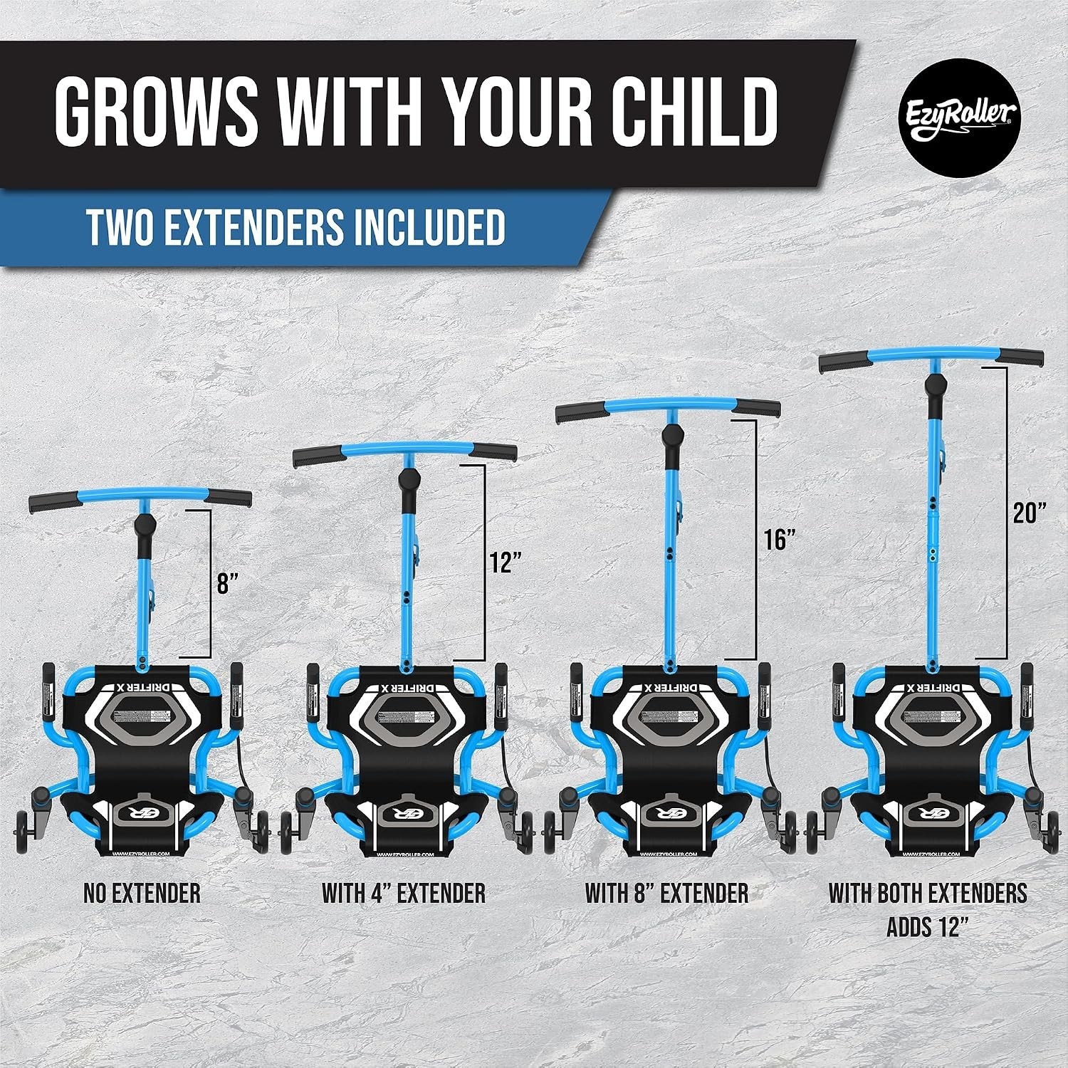 Blue Drifter Ride On Toy for Kids Ages 4 to 12 Lightweight Design