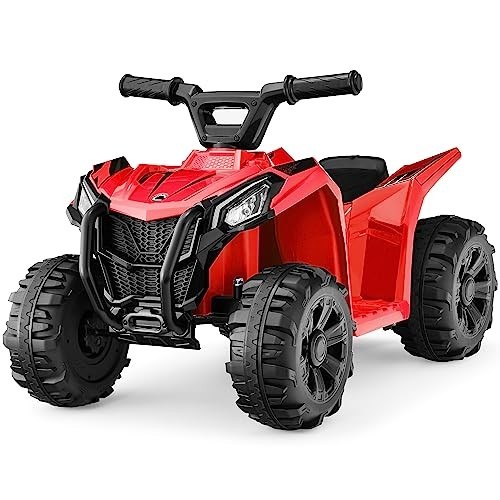 6V Kids Ride On ATV Quad 4-Wheeler Toy Car, 1.8MPH, Treaded Tires, Rubber Handle