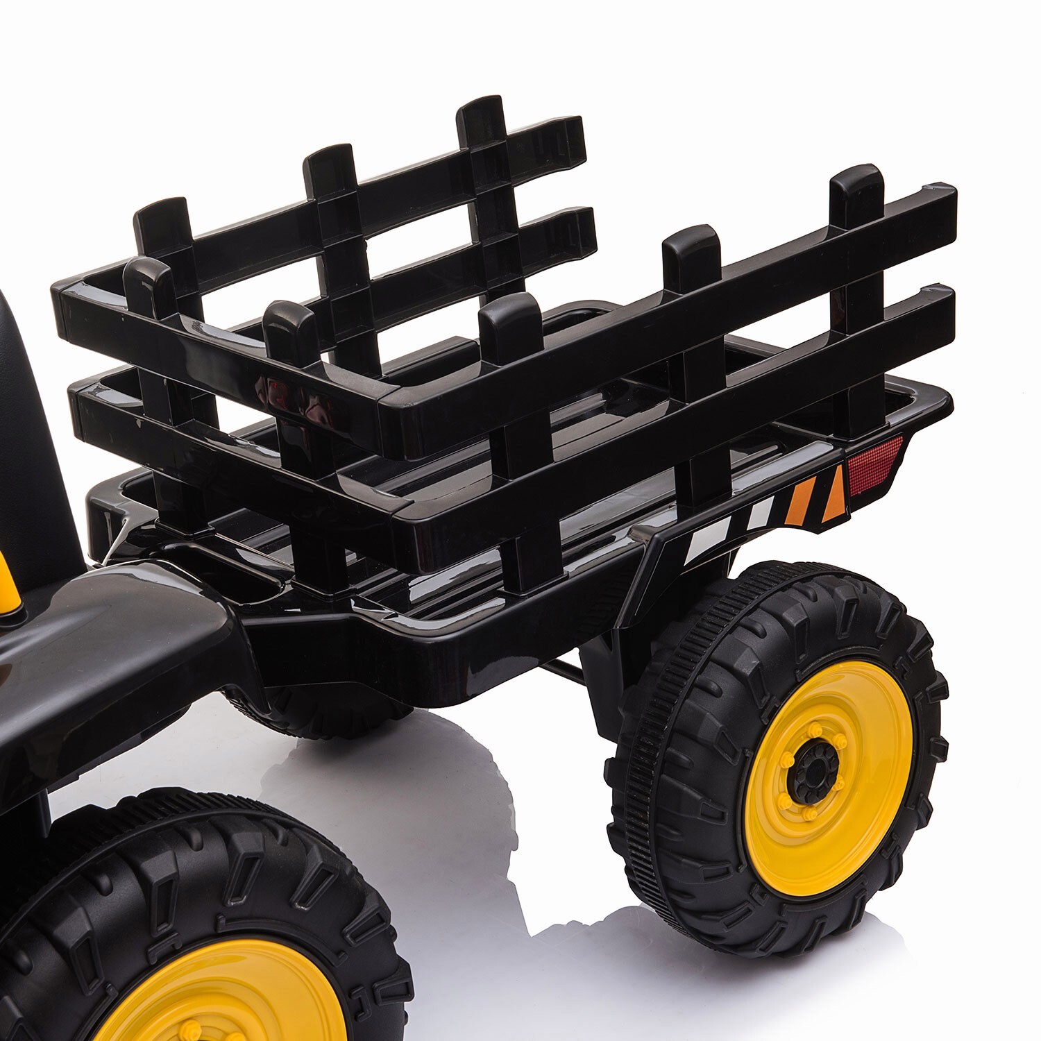 TOBBI 12V Battery-Powered Toy Tractor Ride On Toy with Trailer 35W Dual Motor