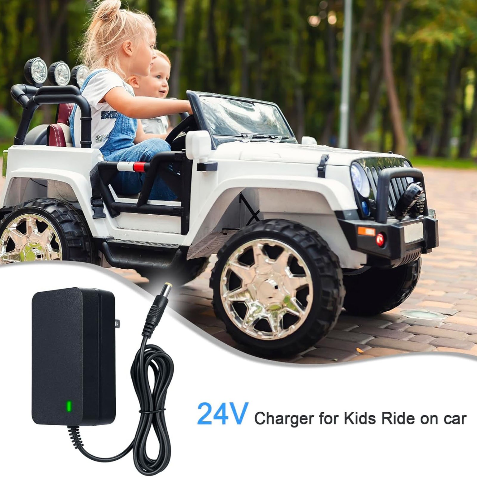 24V Kids Battery Charger For Ride On Car With Indicator & Overcurrent Protection