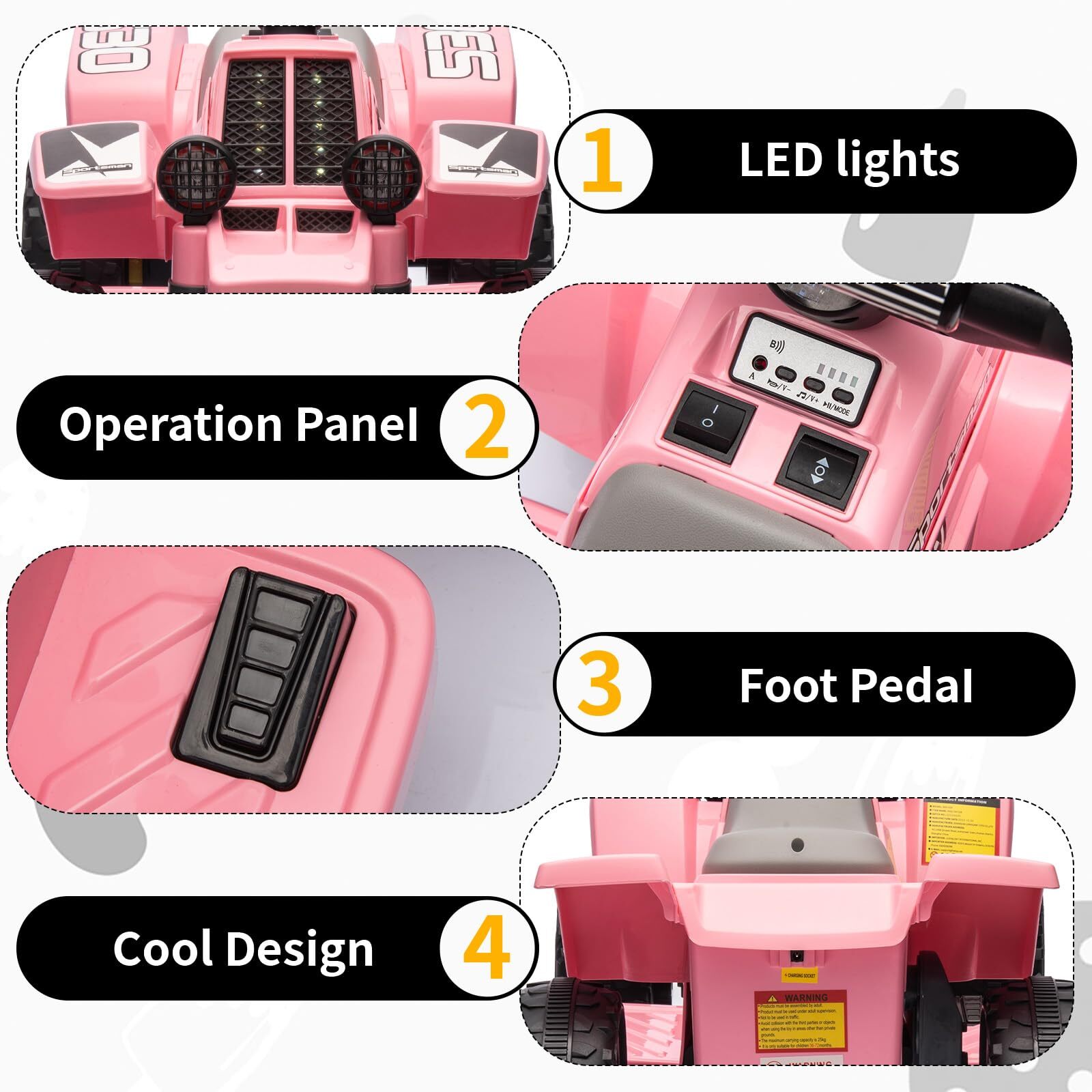 6V Kids ATV 4-Wheeler Ride On Car Electric Motorized Quad Battery Powered