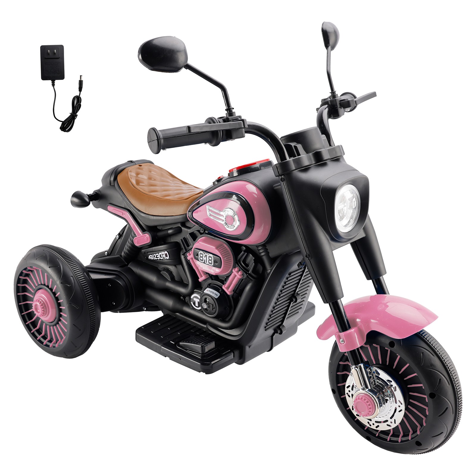 3Wheel 6V Kid Ride On Motorcycle Electric Toy w/ Colorful Light And Music Pink