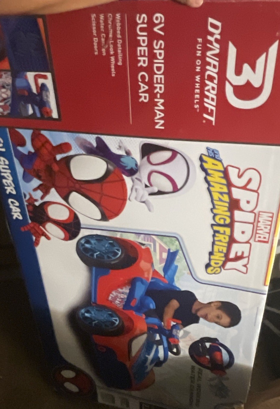 Dynacraft 6V Spider-Man Super Car Battery Powered Ride-On Toy Vehicle