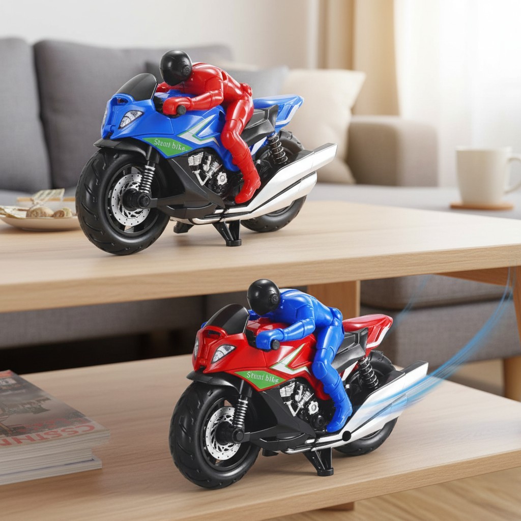 Kids Motorcycle Toys Set – 2 Pull-Back Diecast Motorcycles for Ages 3-8, Red