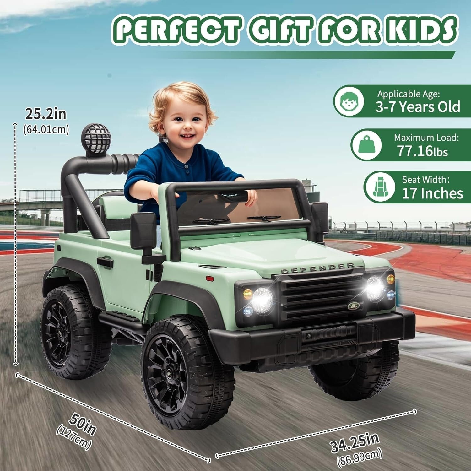 24V Ride on Jeep Car Licensed Land Rover Defender Truck Toy for Kids with Remote