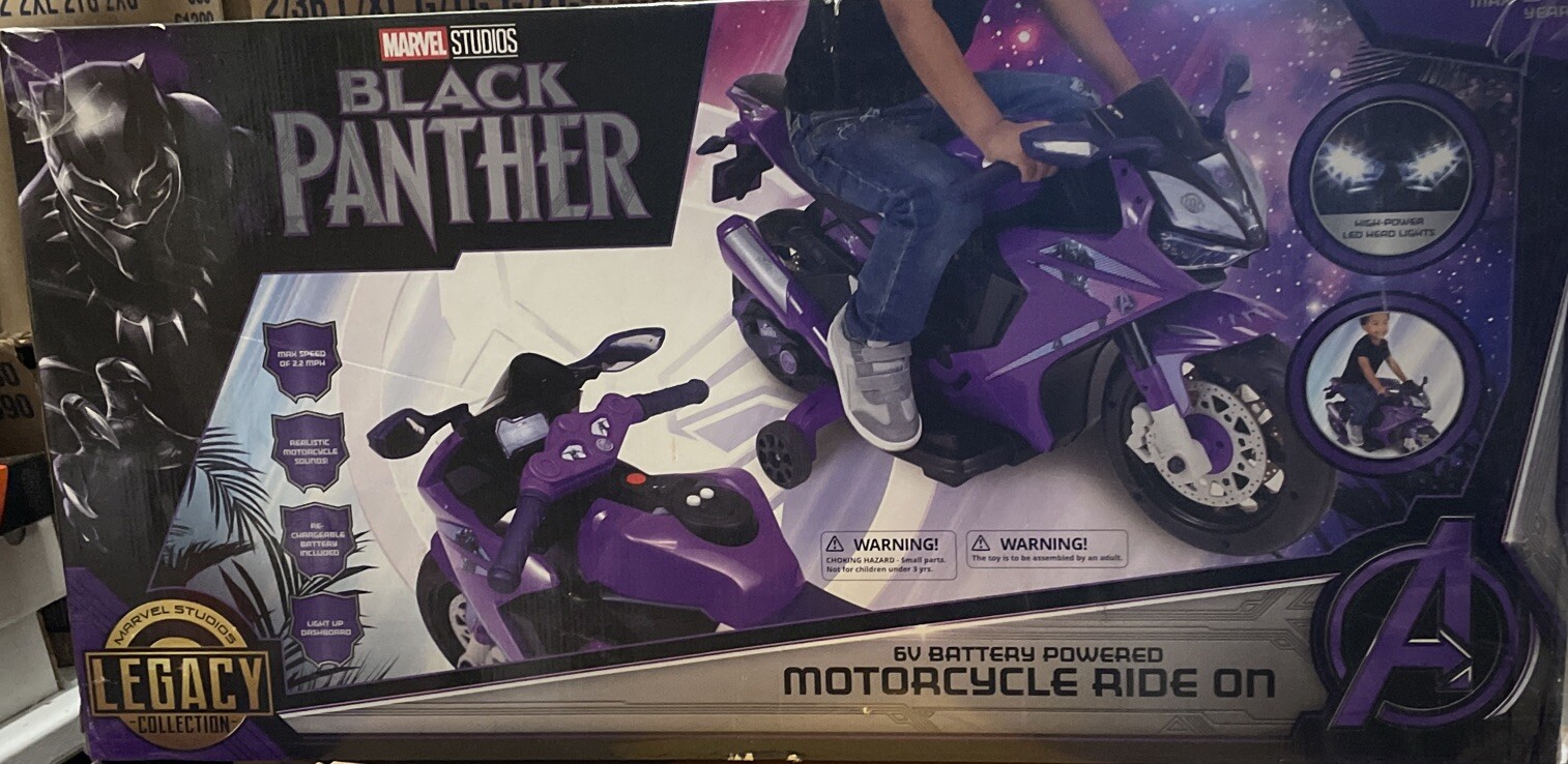 Black Panther 6V Battery Motorcycle Ride On, Marvel Legacy Collection New Sealed