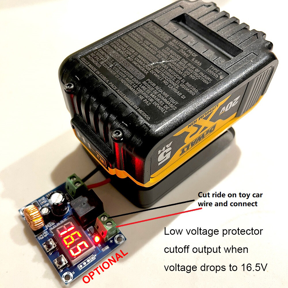 Power Wheels,Peg-Perego Battery Upgrade Adapter,Works with 18V 20V Tools Battery