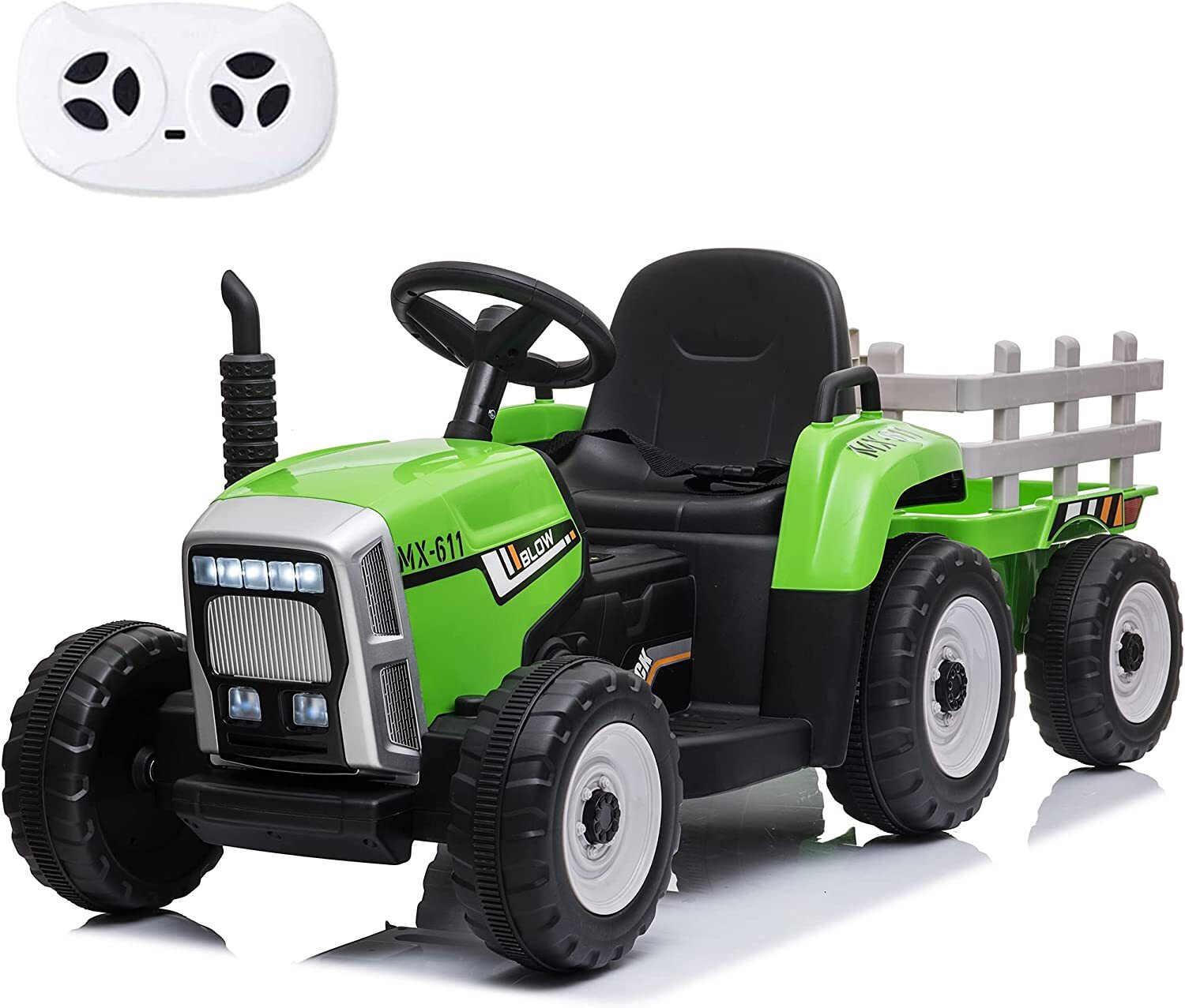 Kids Ride On Tractor w/Trailer 12V Battery Powered Electric Vehicle Toys Remote