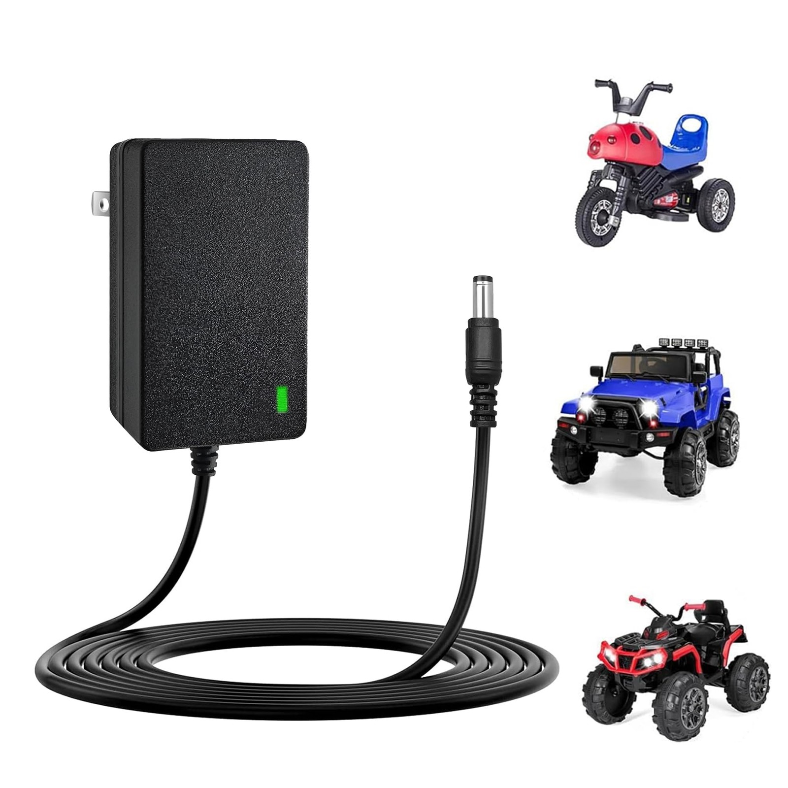 12V Battery Charger for Kids Ride On Toys, Electric Cars, Power Wheels, Motor…